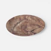 木目素朴テクスチャデザイン ペーパープレート (アングル)