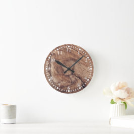 木目素朴テクスチャデザイン ラウンド壁時計