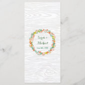 木目素朴フローラリース結婚のメニュー メニュー (裏面)