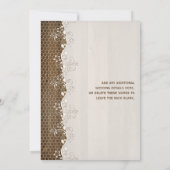 木目素朴フローラレースハートウェディング招待 招待状 (裏面)