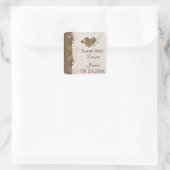 木目素朴フローラレース結婚式の引き出物シール スクエアシール (バッグ)