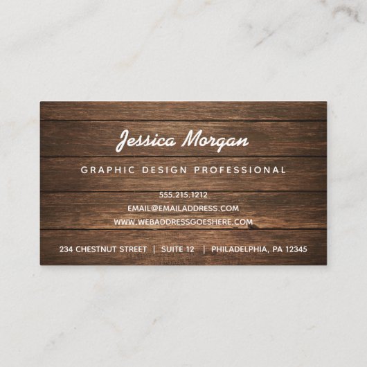 木目素朴プロフェッショナル名刺 名刺 (裏面)