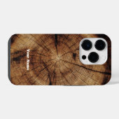 木目素朴モノグラム木材 iPhoneケース (裏面横)