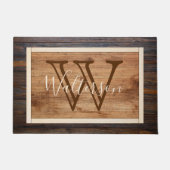 木目素朴モノグラム長方形 ドアマット (正面)