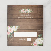 木目素朴幾何フレーム赤面フローラ結婚 プレイスカード (外部開封)