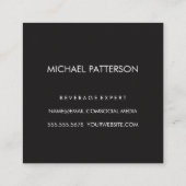 木目素朴方形要素 |ビール専門家 スクエア名刺 (裏面)