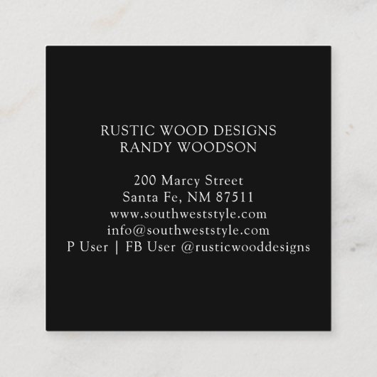 木目素朴木工広場ビジネスカード スクエア名刺 (裏面)