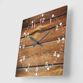 木目素朴板デザインカントリーギフト スクエア壁時計 (傾斜)