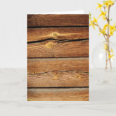 木目素朴板デザイン カード (黄色い花)