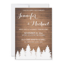 木目素朴林結婚式招待状カード