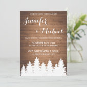 木目素朴林結婚式招待状カード 招待状 (スタンド正面)