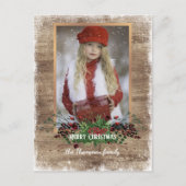 木目素朴柄の季節の挨拶 ポストカード (正面)