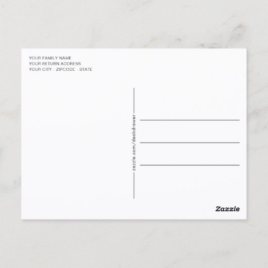 木目素朴柄の季節の挨拶 ポストカード (裏面)