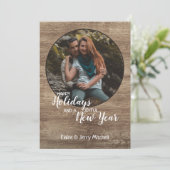 木目素朴柄シーズンホリデーグリーティング シーズンカード (スタンド正面)