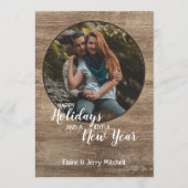 木目素朴柄シーズンホリデーグリーティング シーズンカード (正面)