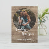 木目素朴柄シーズンホリデーグリーティング シーズンカード (スタンド正面)