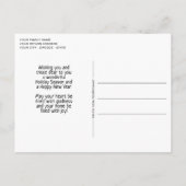 木目素朴柄シーズンホリデーグリーティング ポストカード (裏面)