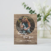 木目素朴柄シーズンホリデーグリーティング ポストカード (スタンド正面)