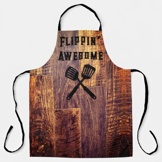 木目素朴模様 エプロン (正面)