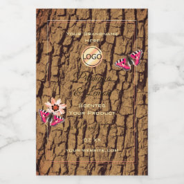 木目素朴樹皮製品ラベルのロゴ フードラベル