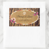 木目素朴樹皮製品ラベルのロゴ 長方形シール (バッグ)