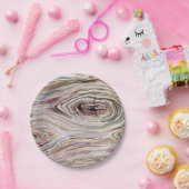 木目素朴水カラーカントリーウェディングパーティー ペーパープレート (パーティー)