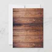 木目素朴照明文字列とフローラ結婚白 招待状 (裏面)