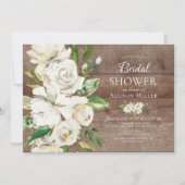 木目素朴白フローラブライダルシャワー招待状 招待状 (正面)