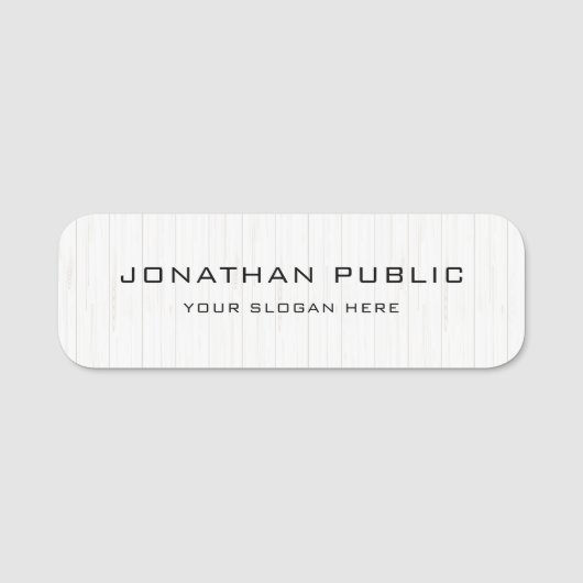 木目素朴白(名前をカスタムする) 名札 (正面)