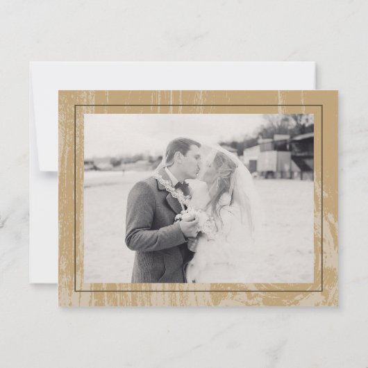 木目素朴秋秋の結婚式サンキュー ノートカード (裏面)