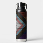 木目素朴進行プライドフラッグレインボー ウォーターボトル (正面)