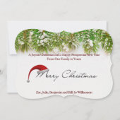 木目素朴雪だるま枠ファンシー切り取り写真 シーズンカード (裏面)