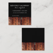 木目素朴黒スタイリストツールパターン 予約カード (正面/裏面)