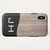 木目素朴2文字モノグラム Case-Mate iPhoneケース (裏面(横))