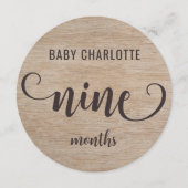 木目素朴9-10ヶ月ベビーマイルストーン記号 (正面)