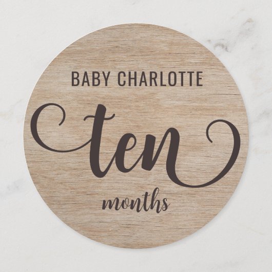 木目素朴9-10ヶ月ベビーマイルストーン記号 (裏面)