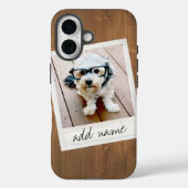 木目素朴(ヴィンテージ正方形フォトフレーム付) Case-Mate iPhoneケース (裏面)