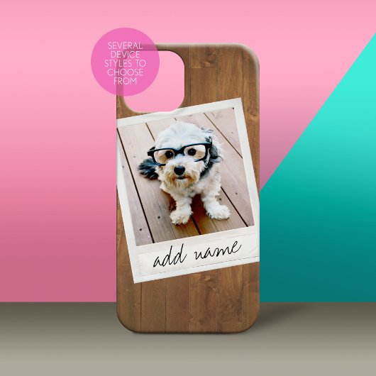 木目素朴(ヴィンテージ正方形フォトフレーム付) Case-Mate iPhoneケース