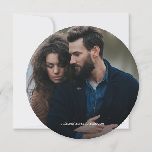 木目結婚式素朴日付の写真を保存 招待状 (裏面)