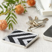 木目絵を描黒と白 キーホルダー (側面)