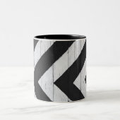 木目絵を描黒と白 ツートーンマグカップ (中央)