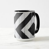 木目絵を描黒と白 マグカップ (正面右)