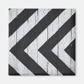 木目絵を描黒と白 マグネット (正面)