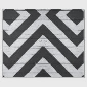 木目絵を描黒と白 ラッピングペーパー (フラット)