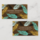 木目縁ど |パーム葉 |ナチュラル 名刺 (正面/裏面)