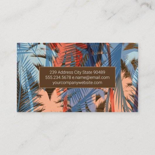 木目縁ど |ヤシの木 名刺 (裏面)