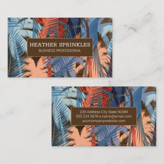 木目縁ど |ヤシの木 名刺 (正面/裏面)