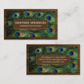 木目縁ど |孔雀の羽根 名刺 (正面/裏面)