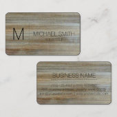 木目背景モノグラム#2 名刺 (正面/裏面)