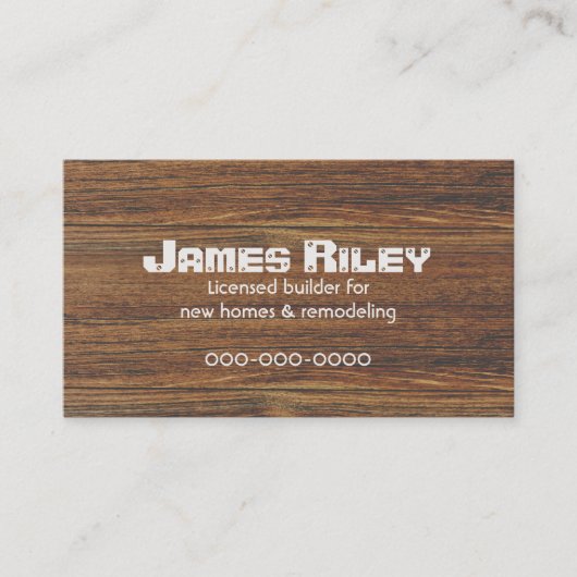 木目背景 名刺 (正面)